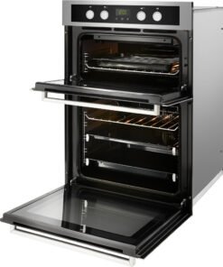 Whirlpool AKL 309 IX Built-in Double Oven in Inox and Black