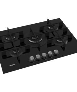 Whirlpool W Collection GOWL 758/NB Hob 5 Burners Gas on Glass 75cm - Black