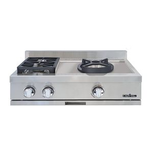 Capital 30-Inch Rangetop in Stainless Steel with 2 Sealed Burner & Open Burner Wok (GRT302CW)