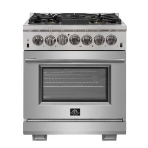 Forno 30-Inch Capriasca Dual Fuel Range with 240v Electric Oven - 5 Burners, Convection Oven and 100,000 BTUs (FFSGS6187-30)