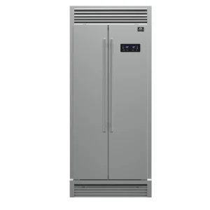 Forno 33-Inch Salerno Side-by-Side Counter Depth Refrigerator 15.6 Cu. Ft. in Stainless Steel with Professional Handle & 4” Decorative Grille (FFRBI18