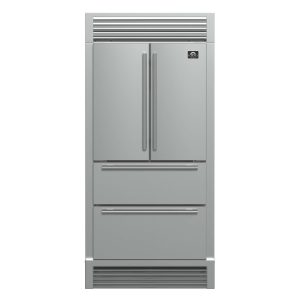 Forno 36-Inch French Door Refrigerator - 19 cu.ft with Double Freezer Drawer and Ice Maker - with 4-Inch Custom Grille (FFRBI1820-40SG)
