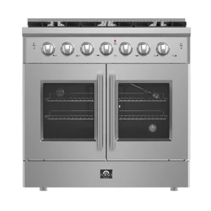 Forno 36-Inch Galiano Gas Range with 6 Gas Burners, 83,000 BTUs, & French Door Gas Oven in Stainless Steel (FFSGS6444-36)