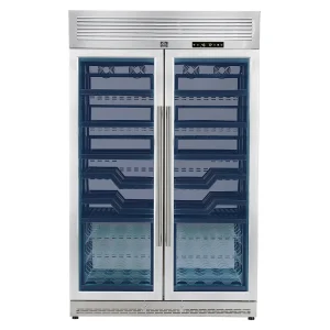 FORNO Abruzzo 48-Inch Dual Zone Wine Cooler with 102 Bottles, 24 Cu. Ft., Green Acrylic Holders & Black Shelves (FWCDR6610-48S)