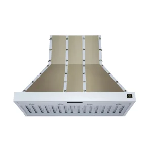 FORNO Ambassador 48-Inch Range Hood in White with 304 CFM, 3 speeds, Dishwasher Safe Baffle filters, LED Lights and Remote Control (FRHWM5099-48CPWH