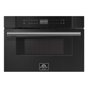 Forno Capoliveri Espresso 30-Inch 1.2 Cu.ft Microwave Drawer in Black with Stainless Steel Trim (FMWDR3000-30BLK)