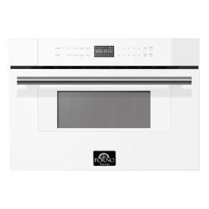 Forno Capoliveri Espresso 30-Inch 1.2 Cu.ft Microwave Drawer in White with Stainless Steel Trim (FMWDR3000-30WHT)