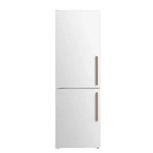 Forno Custodia 24-Inch Bottom Freezer, 10.3 Cu. Ft., Left Hinge, Ice Maker, Total No Frost, Fast Cool & Fast Freeze in White with Antique Brass Trim (