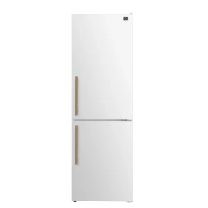 Forno Custodia 24-Inch Bottom Freezer, 10.3 Cu. Ft., Right Hinge, Total No Frost, Fast Cool & Fast Freeze in White with Antique Brass Trim (FFFFD1766-