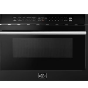 Forno Espresso Capoliveri 24-Inch Microwave Drawer in Black with Stainless Steel Trim (FMWDR3000-24BLK)