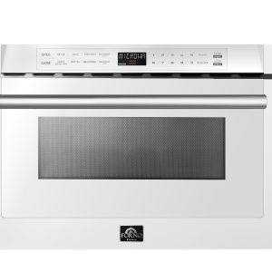 Forno Espresso Capoliveri 24-Inch Microwave Drawer in White with Stainless Steel Trim (FMWDR3000-24WHT)