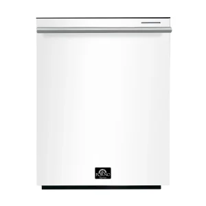 Forno Espresso Pozzo 24-Inch Built-In Tall Tub Top Control Dishwasher, 49 dBA, in White with Stainless Steel Trim (FDWBI8067-24WHT)