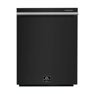Forno Espresso Pozzo 24-Inch Built-In Tall Tub Top Control Dishwasher, 49 dBA, in Black with Stainless Steel Trim (FDWBI8067-24BLK)