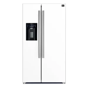Forno Espresso Salerno 36-inch 20 cu.ft Side-by-Side Refrigerator with Water Dispenser in White with Stainless Steel Trim (FFRBI1844-36WHT)