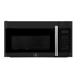Forno Fornace 30-Inch Over-the-Range Convection Microwave in Black with Stainless Steel Trim – 1.5 cu.ft, 300 CFM Vent, Touch Control, LED Light (FOTR