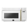 Forno Fornace 30-Inch Over-the-Range Convection Microwave in White with Antique Brass Trim – 1.5 cu.ft, 300 CFM Vent, Touch Control, LED Light (FOTR30