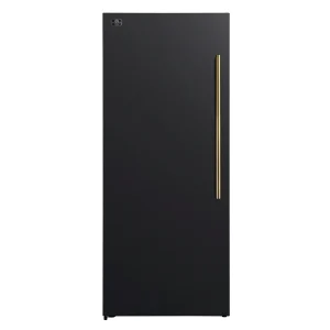 Forno Maderno 28-Inch 13.6 Cu.Ft. Convertible Upright Freezer/Refrigerator in Black with Antique Brass Trim, Left Swing (FFFFD1722-28BLK-LS)