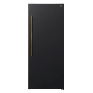 Forno Maderno 28-Inch 13.6 Cu.Ft. Convertible Upright Freezer/Refrigerator in Black with Antique Brass Trim, Right Swing (FFFFD1722-28BLK-RS)