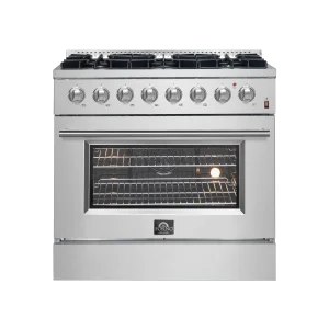 Forno Marco 36-inch Dual Fuel Range with 6 Burners and 5.36 cu.ft. Oven in Stainless Steel (FFSGS6197-36)