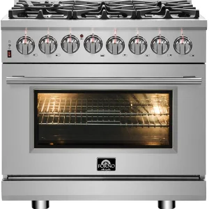Forno Massimo 36-Inch Dual Fuel Range in Stainless Steel (FFSGS6125-36)