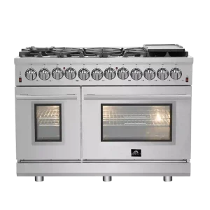 Forno Massimo 48-Inch Freestanding Dual Fuel Range in Stainless Steel (FFSGS6125-48)