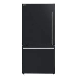 Forno Milano Espresso 31-Inch 17.2 cu. ft. Bottom Freezer Door Refrigerator in Black with Stainless Steel Trim (FFFFD1786-31BLK)