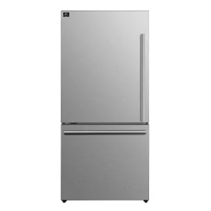 Forno Milano Espresso 31-Inch 17.2 cu. ft. Refrigerator and Bottom Freezer in Stainless Steel with Stainless Steel Trim, Left Hinge (FFFFD1786-31S)