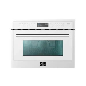 Forno Oliena Espresso 24-Inch 1.6 Cu.ft Microwave Oven in White with Stainless Steel Trim (FMWDR3093-24WHT)