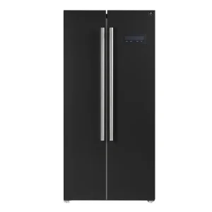Forno Salerno Espresso 33-inch Side-by-Side 15.6 Cu.Ft. Refrigerator in Black with Stainless Steel Trim (FFRBI1805-33BLK)