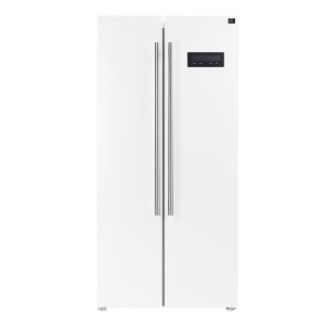 Forno Salerno Espresso 33-inch Side-by-Side 15.6 Cu.Ft. Refrigerator in White with Stainless Steel Trim (FFRBI1805-33WHT)