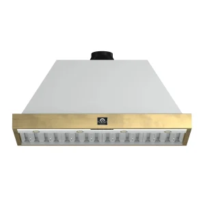 Forno Vittorio 48-Inch 424 CFM Wall Mount Range Hood in White with Antique Brass Trim (FRHWM5078-48WHT)
