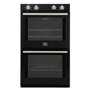 Forno Vomero 30-Inch Double Wall Oven with 10 cu.ft Total Capacity in Black with Stainless Steel Trim (FBOEL1324-30BLK)