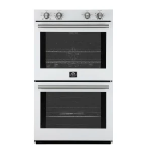 Forno Vomero 30-Inch Double Wall Oven with 10 cu.ft Total Capacity in White with Stainless Steel Trim (FBOEL1324-30WHT)