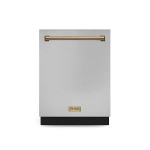 Gordon Ramsay by Thor Kitchen 24 Inch Dishwasher in Stainless Steel with Bronze Trim (DW24X8BA99-BRZ)