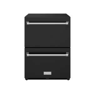Gordon Ramsay by Thor Kitchen 24-Inch Undercounter Built-In or Freestanding Drawer Refrigerator in Black & Stainless Steel Trim (RF24UB-SS)
