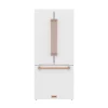 Gordon Ramsay by Thor Kitchen 30-Inch 17.5 cu ft French Door Counter Depth Refrigerator with Ice Maker in White with Rose Gold Handles (RF3017FFDW-RSG