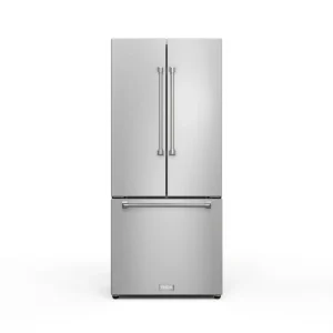 Gordon Ramsay by Thor Kitchen 30-Inch 17.5 cu ft French Door Counter Depth Refrigerator with Ice Maker in Stainless Steel (RF3017FFD99)