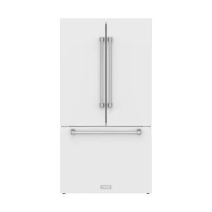 Gordon Ramsay by Thor Kitchen 36-Inch 20.3 cu ft French Door Counter Depth Refrigerator with Ice Maker in White (RF3621CTDW)