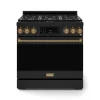 Gordon Ramsay by Thor Kitchen 36-Inch Professional Natural Gas Range with Tilt Panel Touch Control and 6.0 Cu. Ft. Self Clean Oven in Black with Bronz