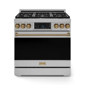 Gordon Ramsay by Thor Kitchen 36-Inch Professional Natural Gas Range with Tilt Panel Touch Control and 6.0 Cu. Ft. Self Clean Oven in Stainless Steel
