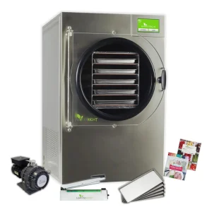 Harvest Right Home Freeze Dryer with Oil Free Pump, 5 Tray & Mylar Starter Kit in Stainless Steel, Medium (N-HRFDMSS-PP, SP-GW11060)