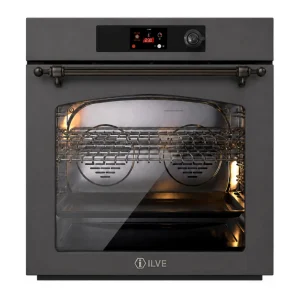 ILVE Nostalgie II 30-Inch Pyrolytic Single Wall Oven with 4.4 Cu. Ft. Capacity in Graphite Matte with Burnished Trim (UOV30NTPYMGB)