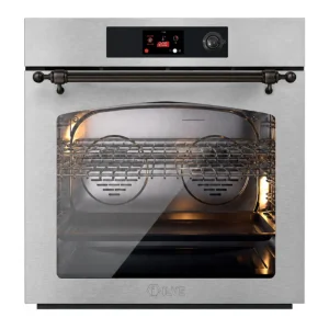 ILVE Nostalgie II 30-Inch Pyrolytic Single Wall Oven with 4.4 Cu. Ft. Capacity in Stainless Steel with Burnished Trim (UOV30NTPYSSB)