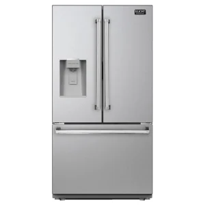 Kucht 36-Inch Standard Depth Freestanding French Door 28.9 Cu. Ft. Refrigerator with Ice and Water Dispenser in Stainless Steel (KR900X)