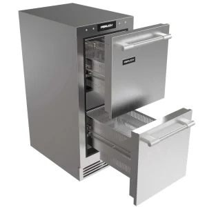 Perlick 15-Inch Luxe Undercounter Refrigerator Drawers with 2.7 Cu. Ft. Capacity, RAPIDCOOL Technology in Panel Ready Stainless Steel (G5RD15SL)