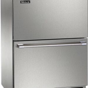Perlick 24-Inch Signature Series Outdoor Built-In Counter Depth Drawer Refrigerator with 5.2 cu. ft. Capacity in Stainless Steel (HP24RM-4-5)