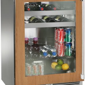Perlick 24" Signature Series Outdoor Built-In Glass Door Beverage Center with 5.2 cu. ft. Capacity in Panel Ready (HP24BM-4-4)