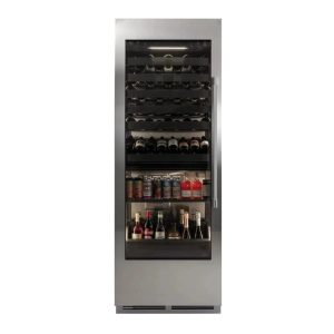 Perlick C-Series 30 Inch Dual-Zone Beverage Center with 55 Bottle/230 Can Capacity in Stainless Steel 6" Toe Kick with Left Hinge (CR30C-2-4LL, CR-SG-