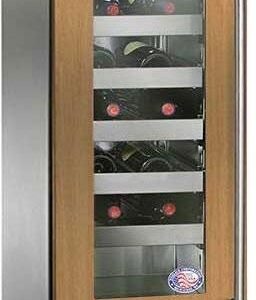 Perlick Signature Series 15-Inch Outdoor Built-In Single Zone Wine Cooler with 20 Bottle Capacity, Panel Ready with Glass Door (HP15WO-4-4L & HP15WO-4