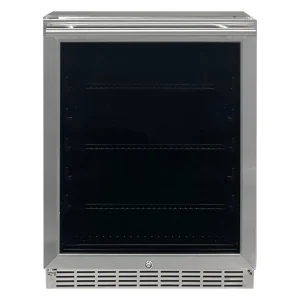 Renaissance 24-Inch 5.01 Cu Ft. Outdoor Rated Refrigerator in Stainless Steel with Reversible Glass Door (REFR2D)